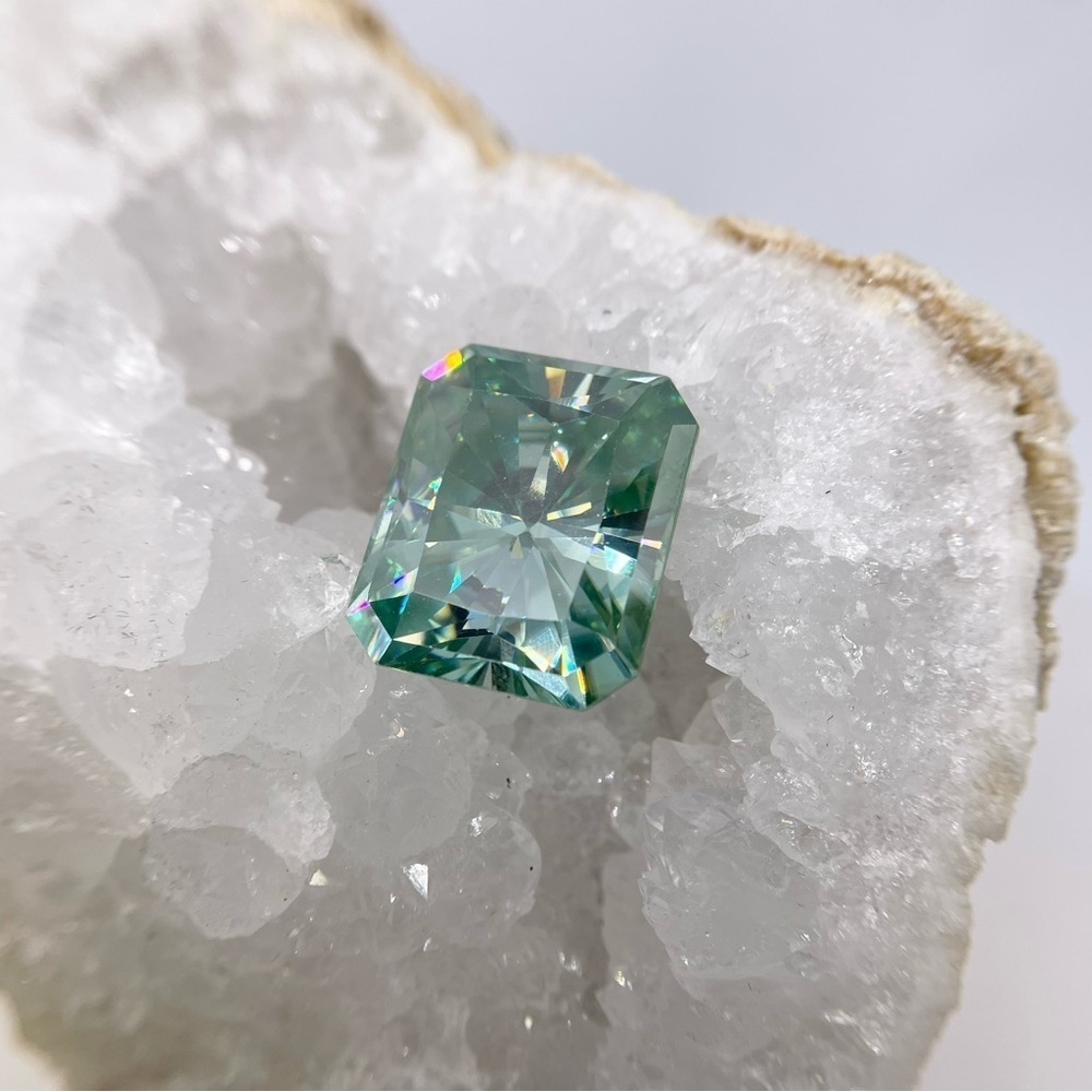 Huge Radiant Cut Moissanite 31.60 Ct Blue Rare Loose Gemstone